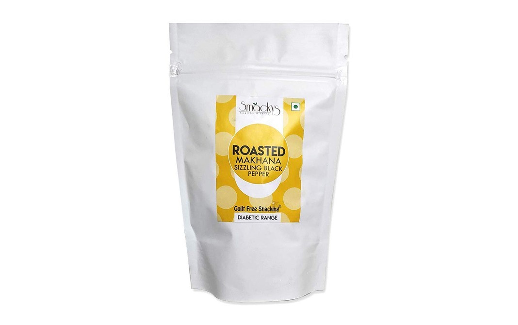 Smackys Roasted Makhana Sizzling Black Pepper   Pack  127 grams